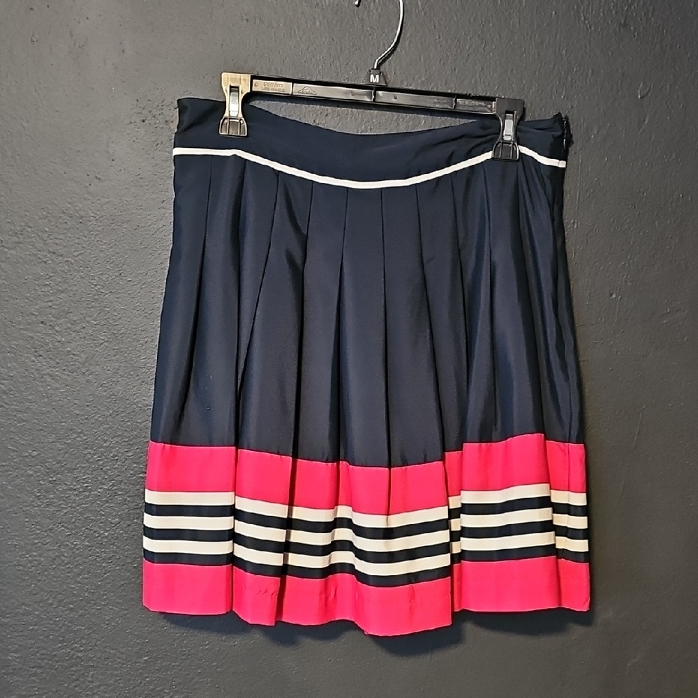 Tommy Hilfiger Navy and Pink Skater Skirt